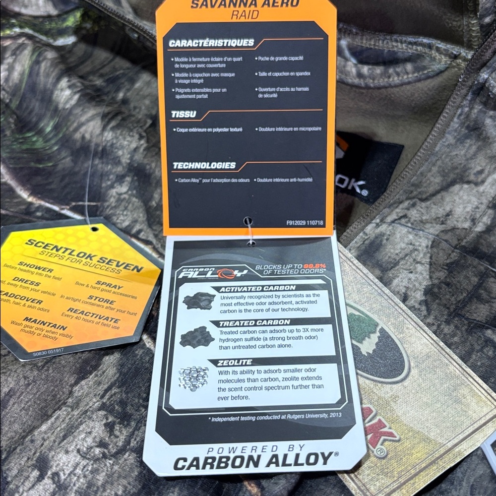 SCENTLOK Savanna Aero Raid MO Country DNA,Carbon Alloy,Early Season 1/4 zip Camo - Picture 14 of 16